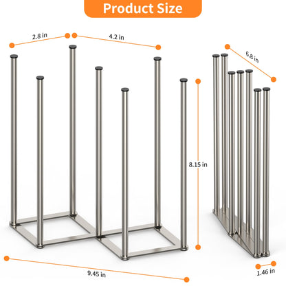 Foldable Bottle Drying Rack With Stainless Steel Design