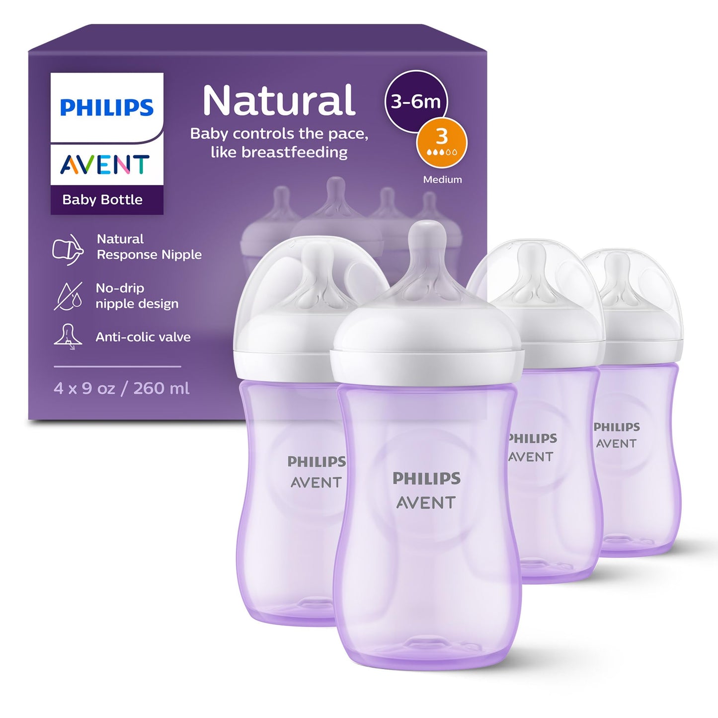 Natural Baby Bottle with Natural Response Nipple