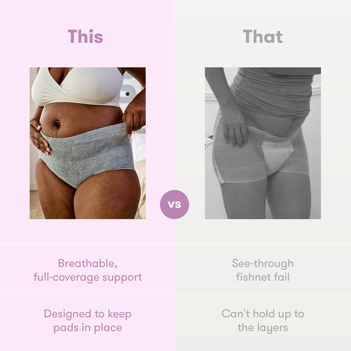 Postpartum Underwear With High-Waist Stretch Support