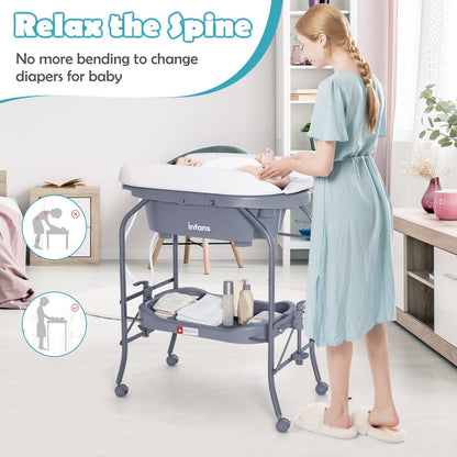 2-in-1 Baby Changing Table With Built-In Bathtub