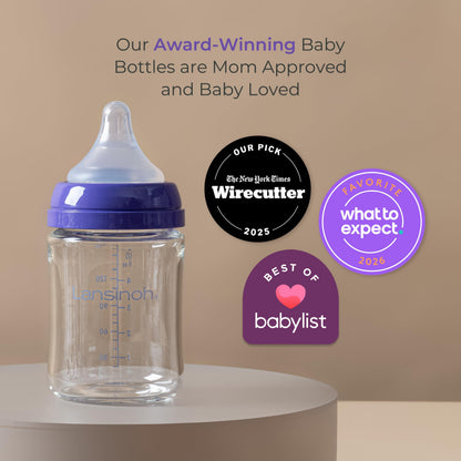 Glass Baby Bottles with NaturalWave Nipple