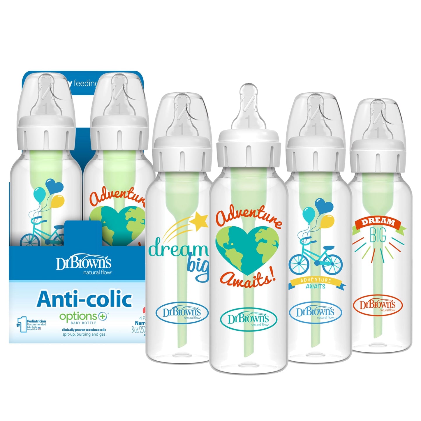 Anti-Colic Baby Bottle with Slow Flow Nipple