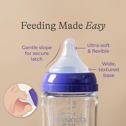Glass Baby Bottles with NaturalWave Nipple