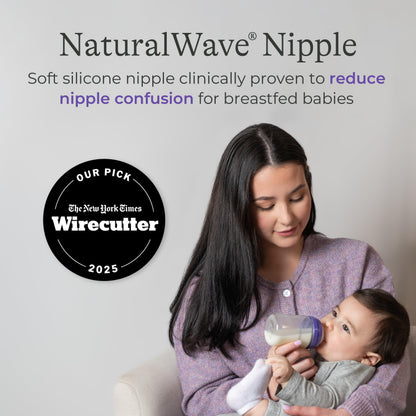 Glass Baby Bottles with NaturalWave Nipple